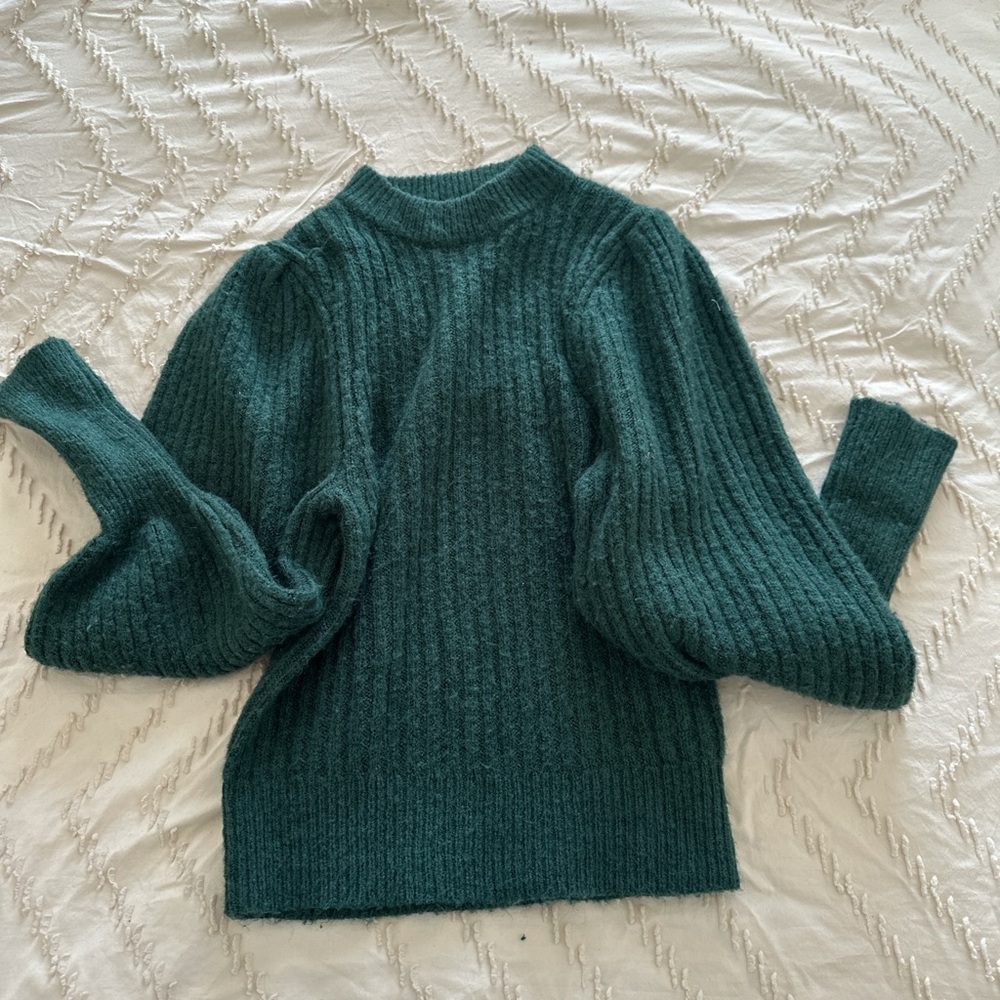 Leith Teal Ribbed Women's Sweater